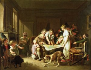 Leyendo el Informe del Ejército, 1807 de Louis Leopold Boilly